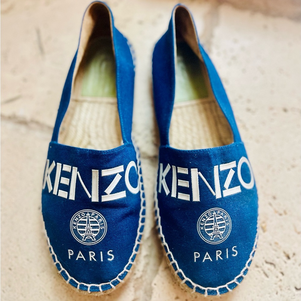 KENZO Blue Canvas Espadrilles • Size 37 •
